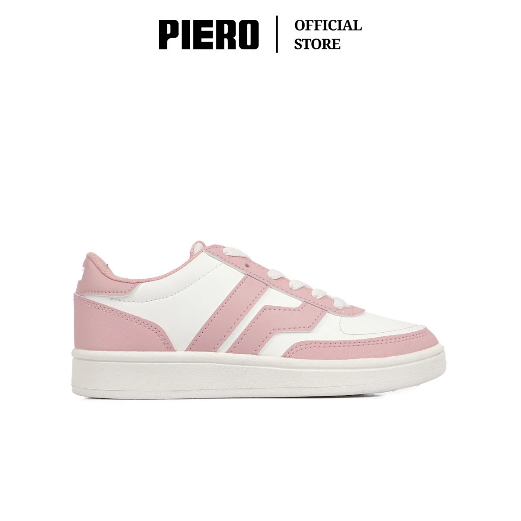PIERO SEPATU SNEAKERS WANITA COURT DERBY BIG LOGO W CORAL WHITE CORAL PIE1000152