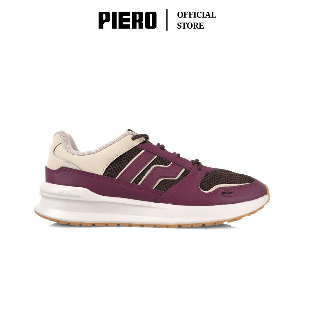 PIERO SEPATU SNEAKERS PRIA JOGGER 24-BURGUNDY OLD WHITE GUM PIE1000379