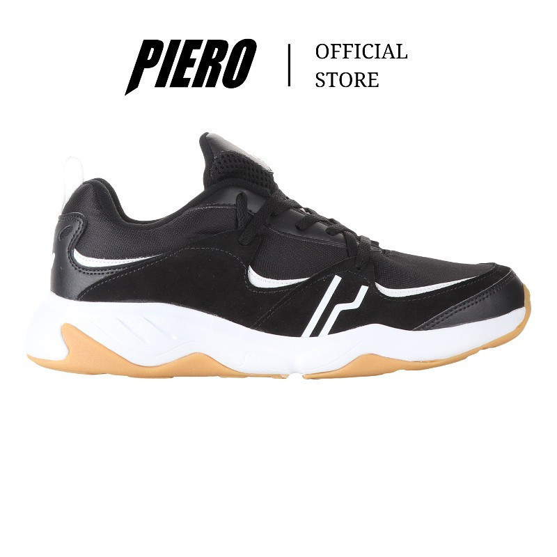 PIERO SEPATU SNEAKERS PRIA QUATRO BLACK   P20614