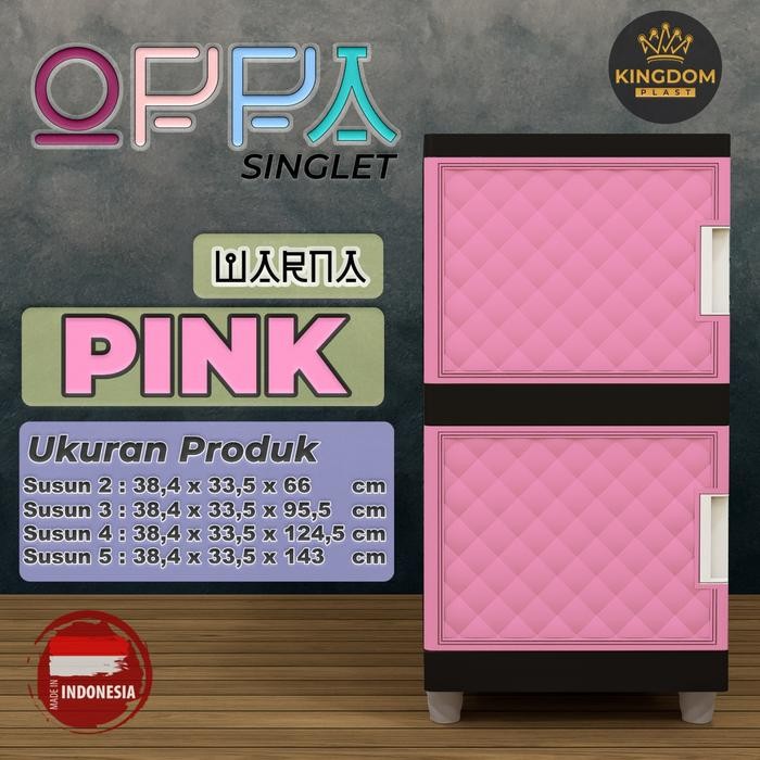 terbaru  cod lemari plastik 1 pintu susun 2 kunci kingdom slap furniture ready