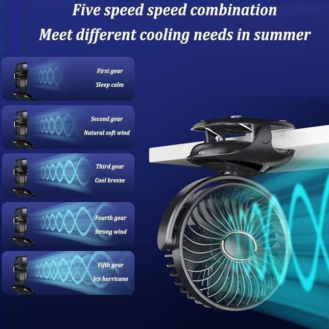 20000MAH/15000MAH KIPAS ANGIN CLIP LED KIPAS JEPIT AROMATERAPI  MINI FAN ROTATING KIPAS ANGIN MEJA M