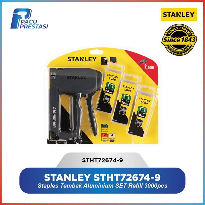 

Terlaris Staples Stanley Stht72674 Besar Aluminium Tr250 + 3000 Staples Pack Ready Stok