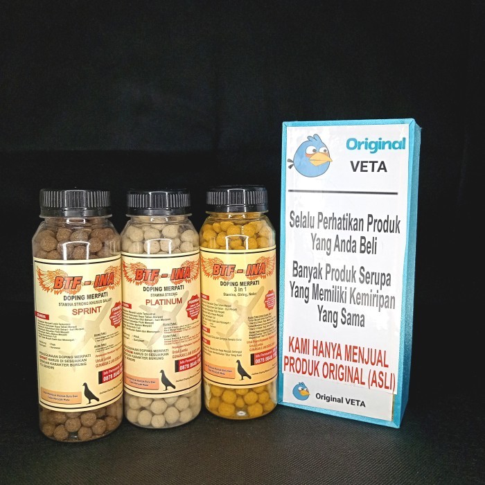 BTF INA DOPING MERPATI STAMINA STRONG PLATINUM, SPRINT, 3 IN 1 VITAMIN KODE 492