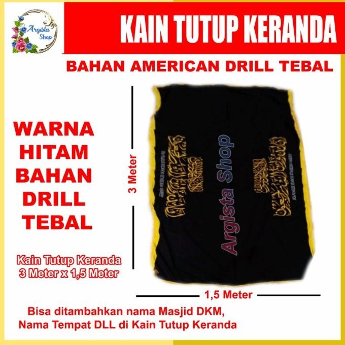 PAKET KAIN TUTUP KERANDA+KAIN PAYUNG+BENDERA BAHAN DRILL TEBAL HITAM