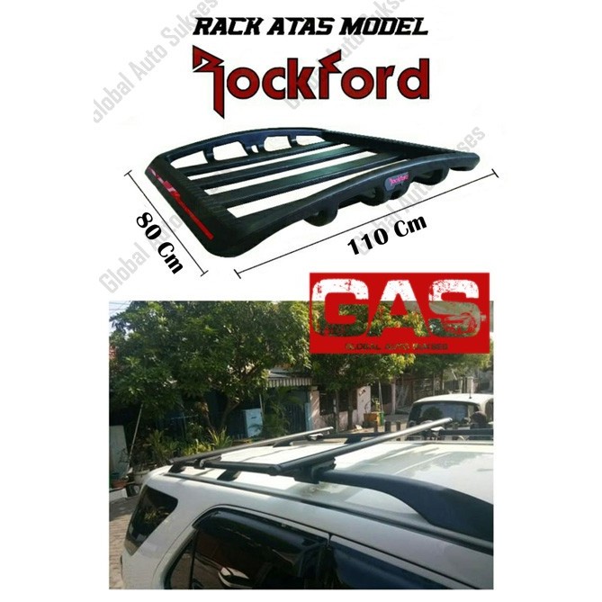 Paket Cross Bar Jepit Roof Rail + Rack Rockford Rush / Terios Lama
