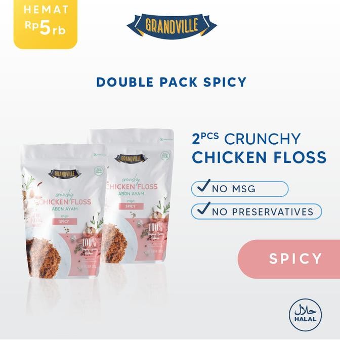 

READY [PREMIUM] GRANDVILLE ABON AYAM CRUNCHY DOUBLE PACK SPICY