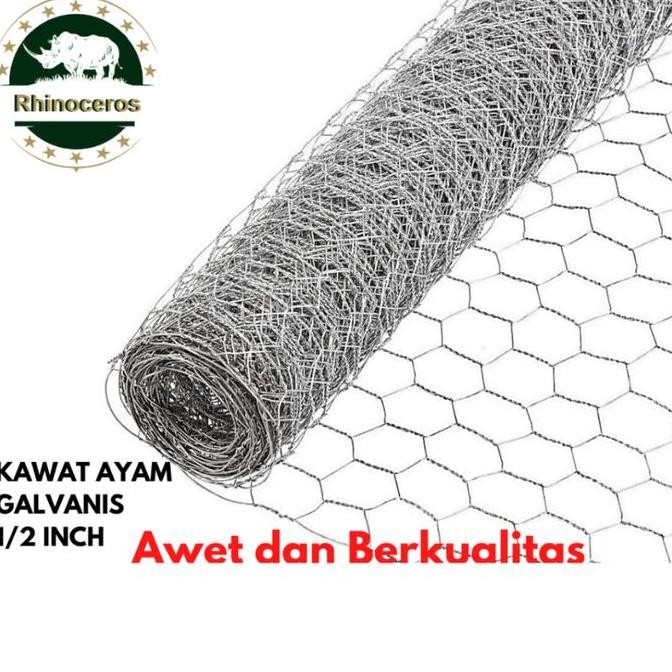 

READY KAWAT AYAM KANDANG TAMAN GALVANIS HEXAGONAL CHICKEN WIRE MESS 1/2INCH