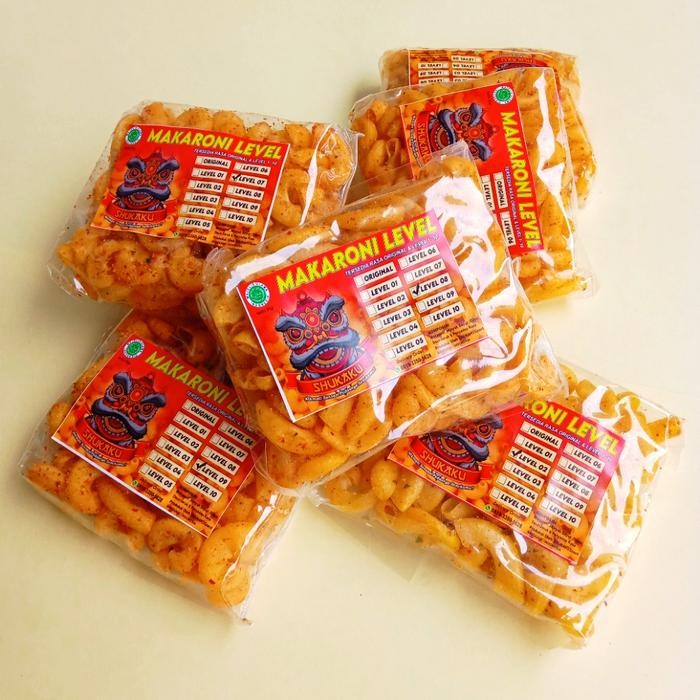 

BERGARANSI MAKARONI PEDAS SHUKAKU RASA ORIGINAL & LEVEL 1 - 10 KEMASAN 1000Gr sayur food macaroni