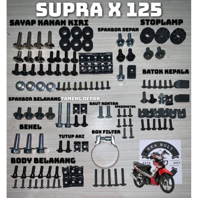 Ori - baut fullset body Honda Supra x 125 R 2006/2013 baut supra x 125