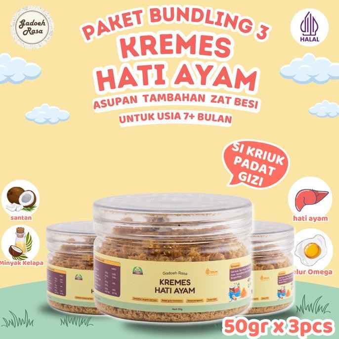 

READY KREMES HATI AYAM PREMIUM - PAKET 3 TOPLES 50GR