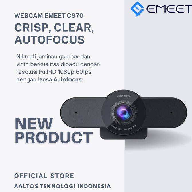 eMeet C970 Autofocus FullHD 1080p Webcam dengan Mikrofon