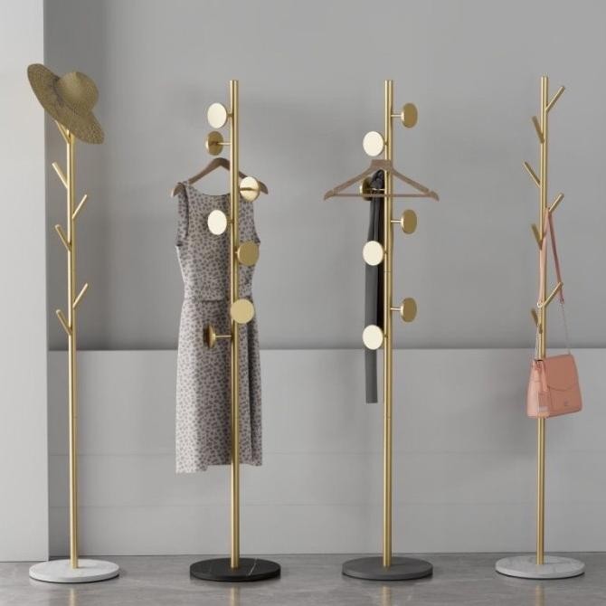 TERBARU - Luxury Marble Gold Standing Hanger/ Gantungan Hanger Besi Emas Mewah