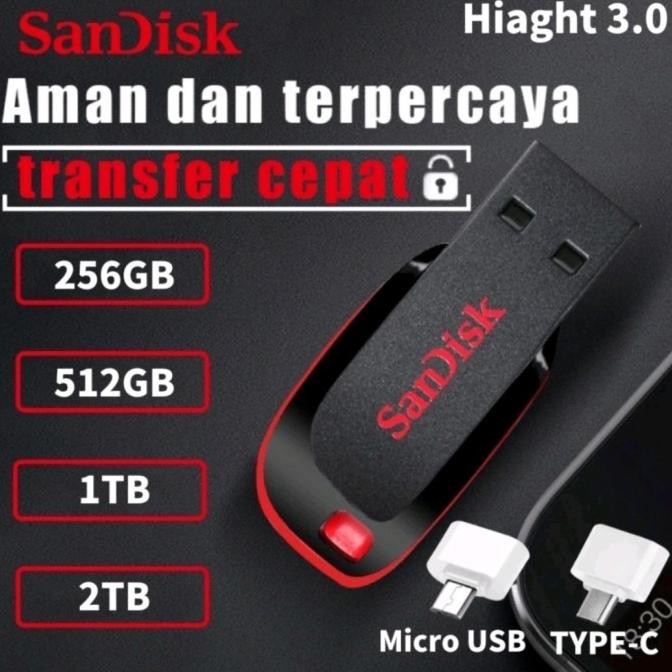 CO Terlaris Promo Flashdisk1Tb 2Tb Usb 3.0 Anti Air Free Otg Type C