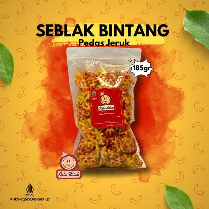 

TERPERCAYA Kerupuk Seblak Bintang 185gr pedas daun Jeruk Food