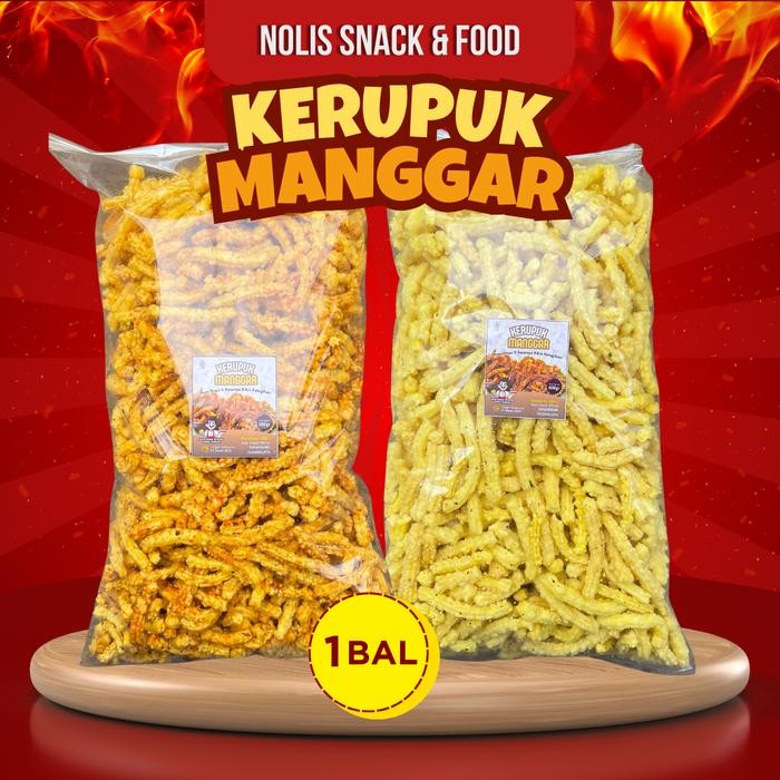 

SALE Kerupuk Manggar Pedas Daun Jeruk 1 Bal 800 Gram Kerupuk Jaat Cemilan Nolis Snack Food Keripik