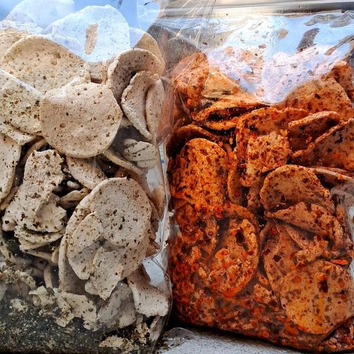 

BERMUTU Paket Basreng Pipih Premium Bundling 500gr ORI + 500gr Pedas Daun Jeruk Food Snacks Cemilan