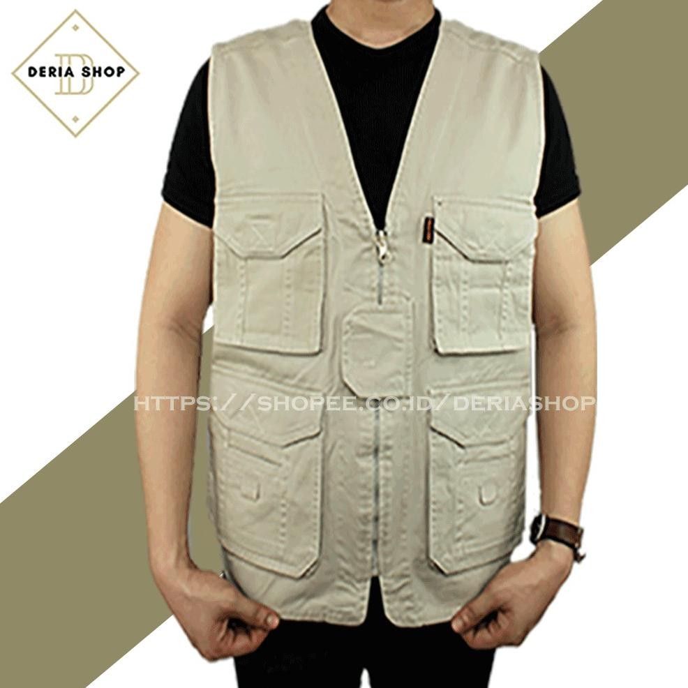 Rompi Pria Safety Casual Bahan Katun Kanvas Polos Anti Angin Dewasa Anak Jaket Motor Tactical Outdoo
