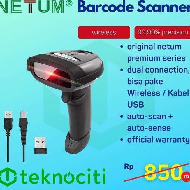 Netum Wireless Barcode Scanner 1D - Long Range Scan