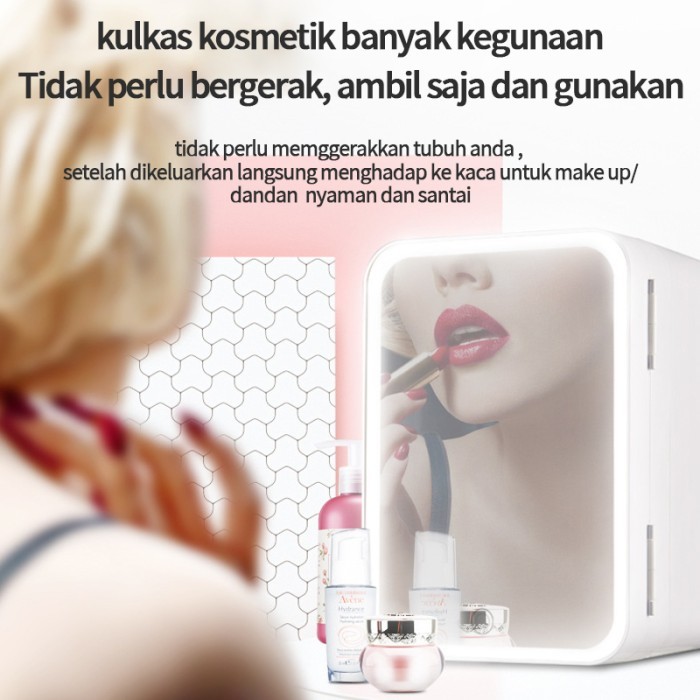 Tebaru kulkas kecil untuk produk perawatan kulit , minuman,buah bercermin 8L Berkualitas