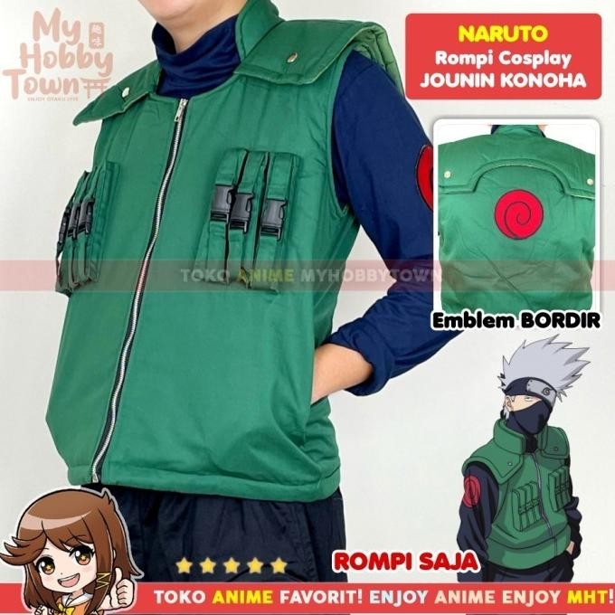 Baru Rompi Vest Cosplay Kakashi Hatake Anime Naruto Jounin Ninja Konoha