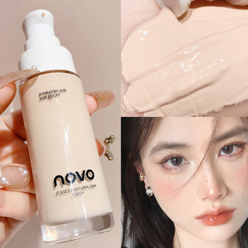 Foundation Cair Concealer Pelembab Tahan Lama Kontrol Minyak Tidak Menggumpal Hidrasi untuk Kulit Ke