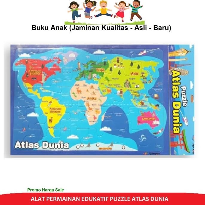 Ready Puzzle Peta Atlas Dunia Untuk Anak Erlangga For Kids