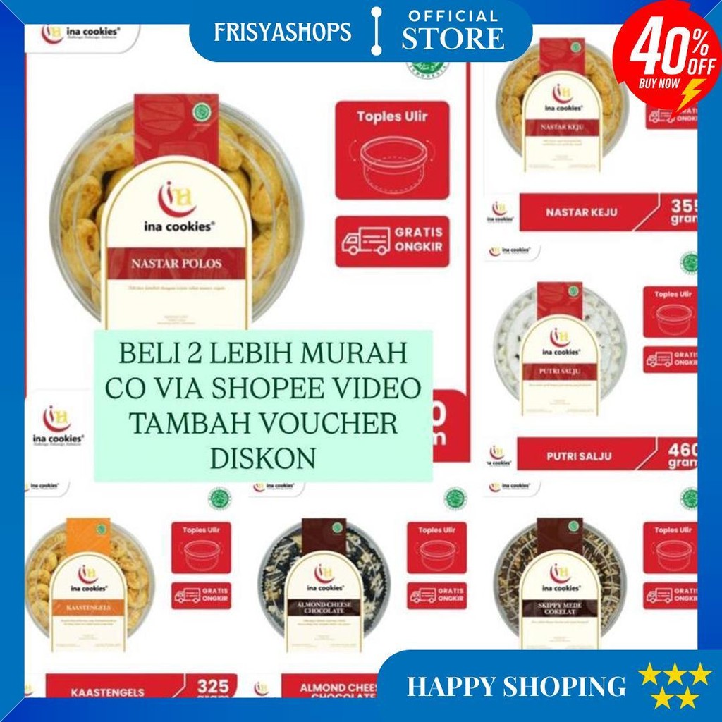 

Ina Cookies Reguler Best Seller (Gojek/Grab/Shopee Sameday/Instan/Cargo/Ekspedisi) D Gratis Ongkir