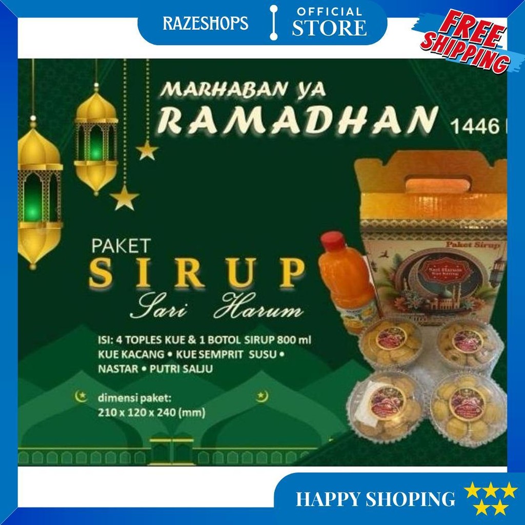 

Sari Harum Paket Sirup Dan 4 Kue Kering Lebaran - Parcel Lebaran - Parsel Kue D Promo 3.3