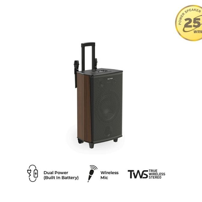 Polytron Portable Speaker Karaoke Meeting Amplifier Free 2 Mic Wireless Usb Bluetooth Paspro 10F6 Ne