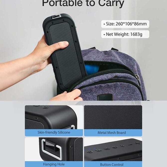 Blitzwolf Bw Wa5 Speaker 100W Bluetooth Wireless Deep Bass Tws New Stok