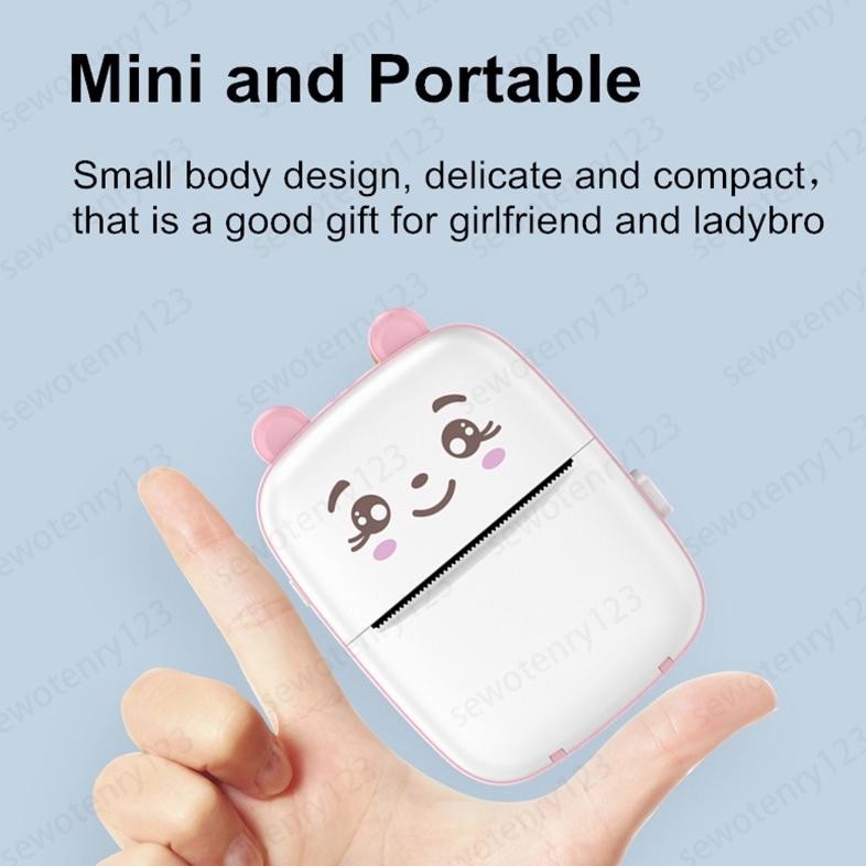 Mini Thermal Printer Bluetooth Printer Portable Tanpa Tinta Termal Printer Label Receipt Barcode Pri