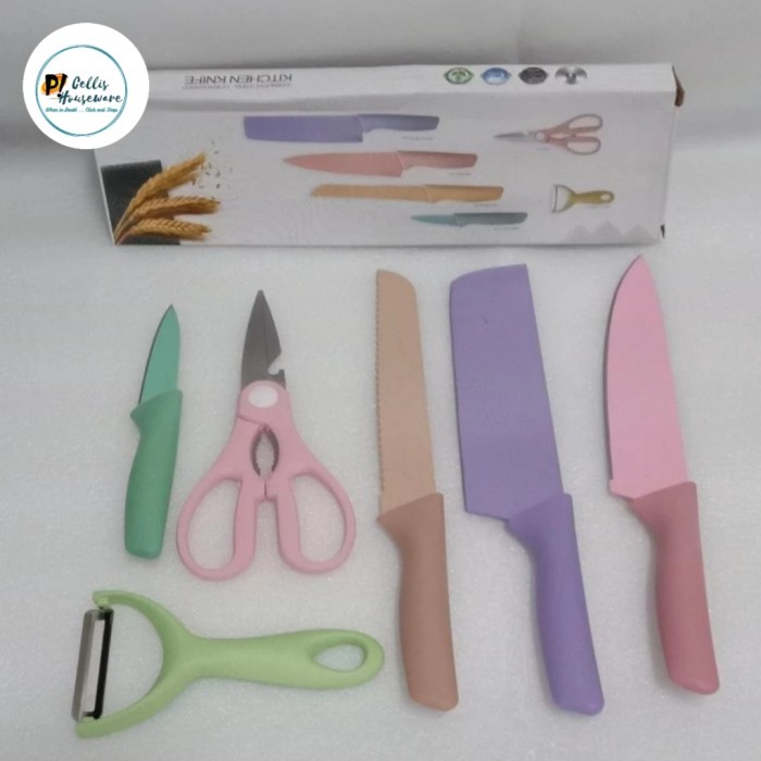 

KODE D pisau set jerami / pisau ceramic jerami 6 pcs super Tajam