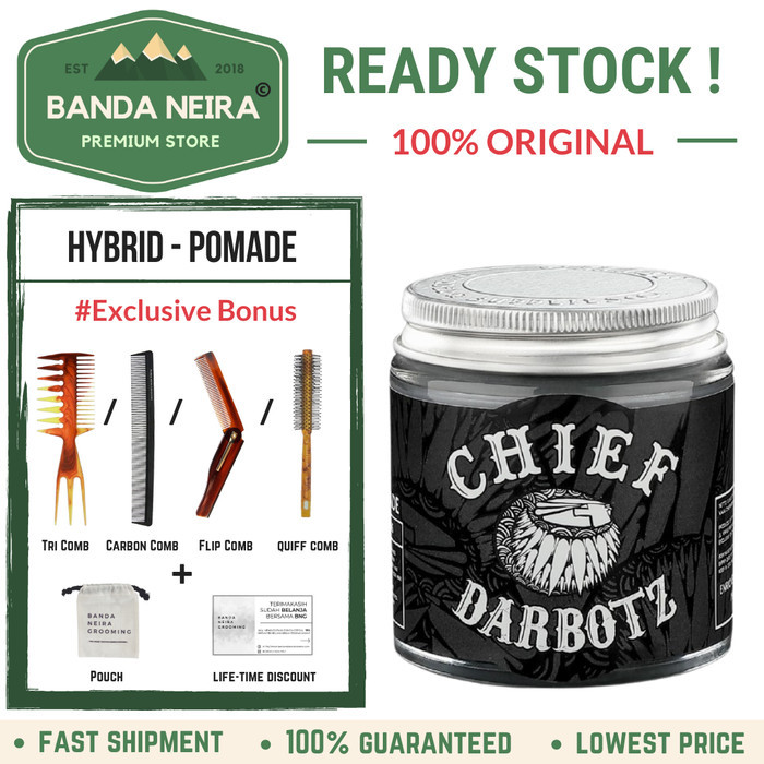 chief darbotz black hybrid pomade strong hold matte finish [kualitas terbaik]