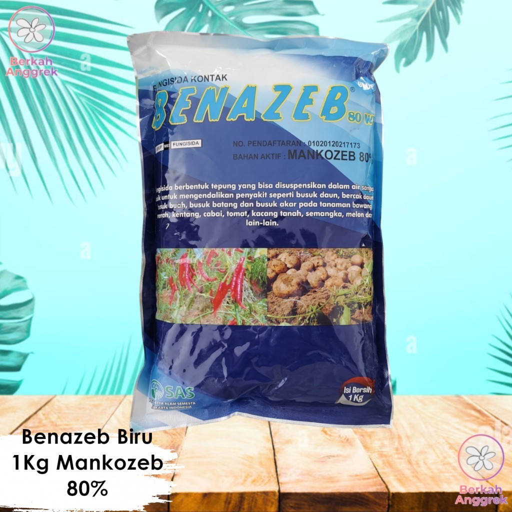 Fungisida Benazeb 87 WP 1 KG Fungisida Kontak Mancozeb biru