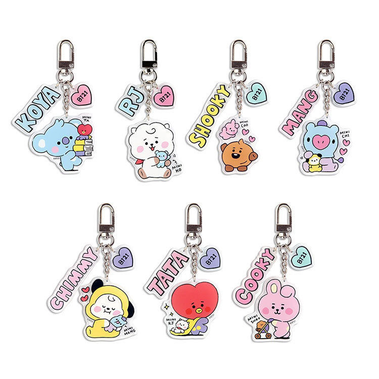 BTS Gantungan Kunci BTS Gaya Baru BT21 RJ TATA Barang Dagangan Dekorasi Gantung Kartun Lucu Gaya yan