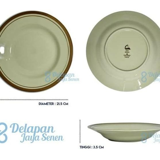 Ready...Ready...Ready...] Piring Beling Lis Coklat 8" | Piring Makan Nasi | Piring Nasi Goreng