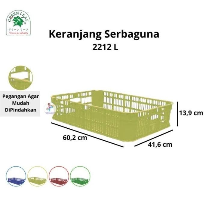 #####] Kontainer Lubang Green Leaf 2212L Krat Gelas Minuman Paket File Surat