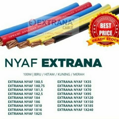 HARGA DISC - Nyaf 1 x 2,5 mm extrana 1 rol 100m kabel listrik isi satu serabut