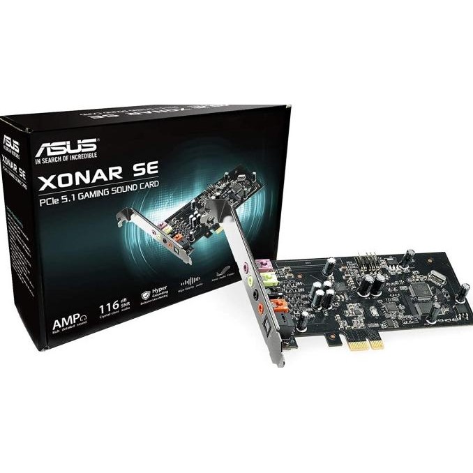 CO ASUS Xonar SE 5.1 PCIe PCI Express Gaming Sound Card Hi-Res 116DB