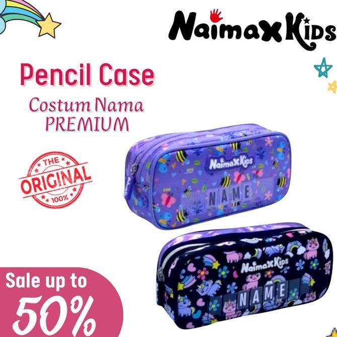 

diskon! pencil case custom nama | naimax kids pencil case medium anak perempuan alat pensil tulis stationery