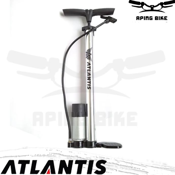 Ready Pompa Ban Sepeda Atlantis Alloy + Meter Pompa Ban Sepeda Motor