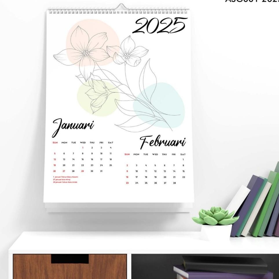 

Alender Dinding Tahun 2025 Alender A3 Flower Aethetic Einian
