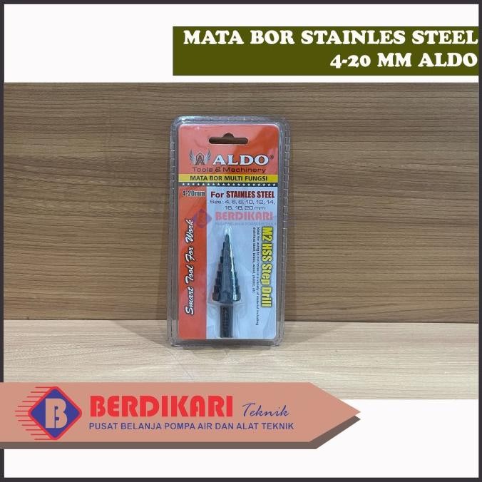 Kualitas terbaik] ALDO Mata Bor Multifungsi/Step Drill/Pagoda STAINLESS 4-20mm