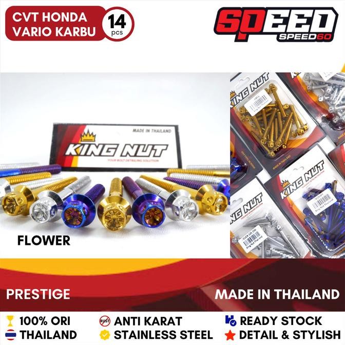 New Set Baut CVT Vario 110 Vario Karbu Probolt Stainless King Nut Thailand