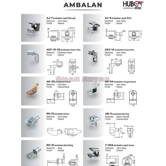 $$$$] Ambalan Siku L Penjepit untuk Lemari Kayu atau tatakan Kaca SS Stainless Steel