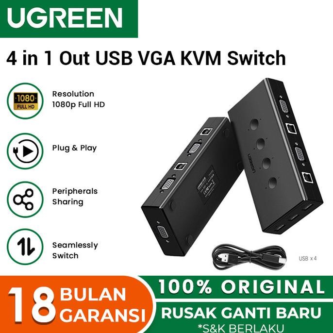 UGREEN 4-Port USB KVM Switch Box
