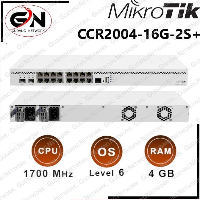BEBAS ONGKIR - Mikrotik CCR 2004 16G 2S+ CCR2004-16G-2S+ Cloud Core Router CCR 2004 1