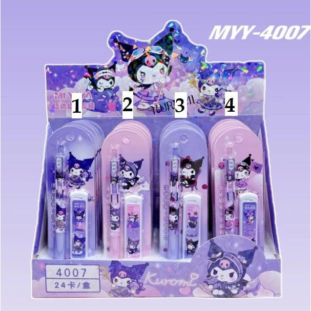 

>>>>>] Pensil cetek mekanik dgn refill isi HB sanrio kuromi mechanical pencil