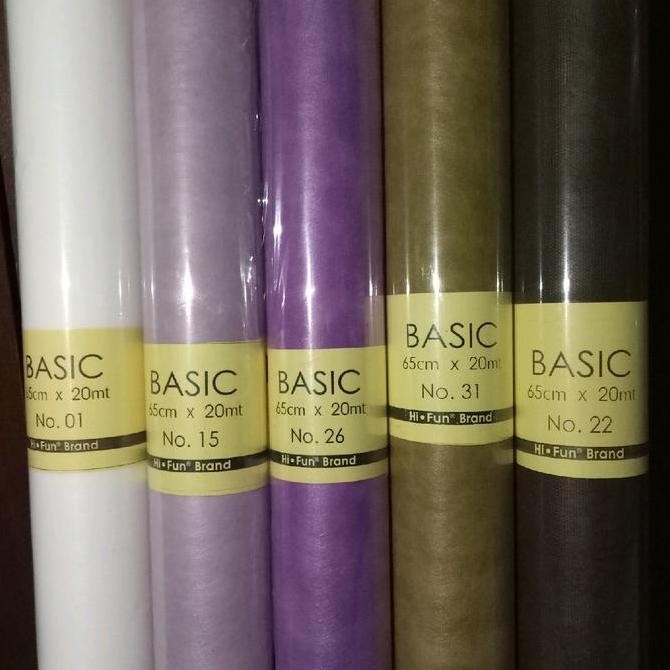 

New - Kertas tissue besic per roll 65cm x 20m / Kertas buket / Pompom / Kertas Kado Flower Gift Bag Biru Hijau Hitam
