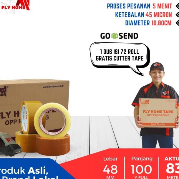 

Flyhome Laban Bening Colat 2Inci 100Yard 48100 Yard 1 Du 72 Roll
